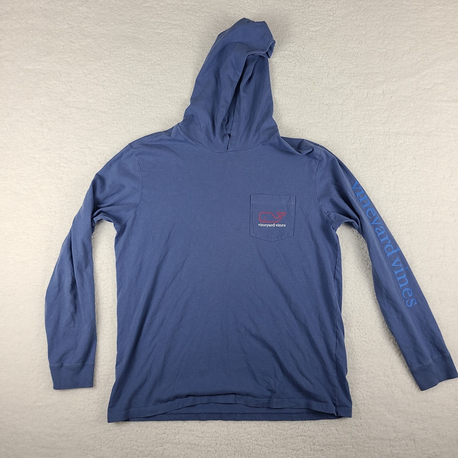 Vineyard Vines Hoodie Mens Medium Blue Slate 100% Cotton Sweater Activewear